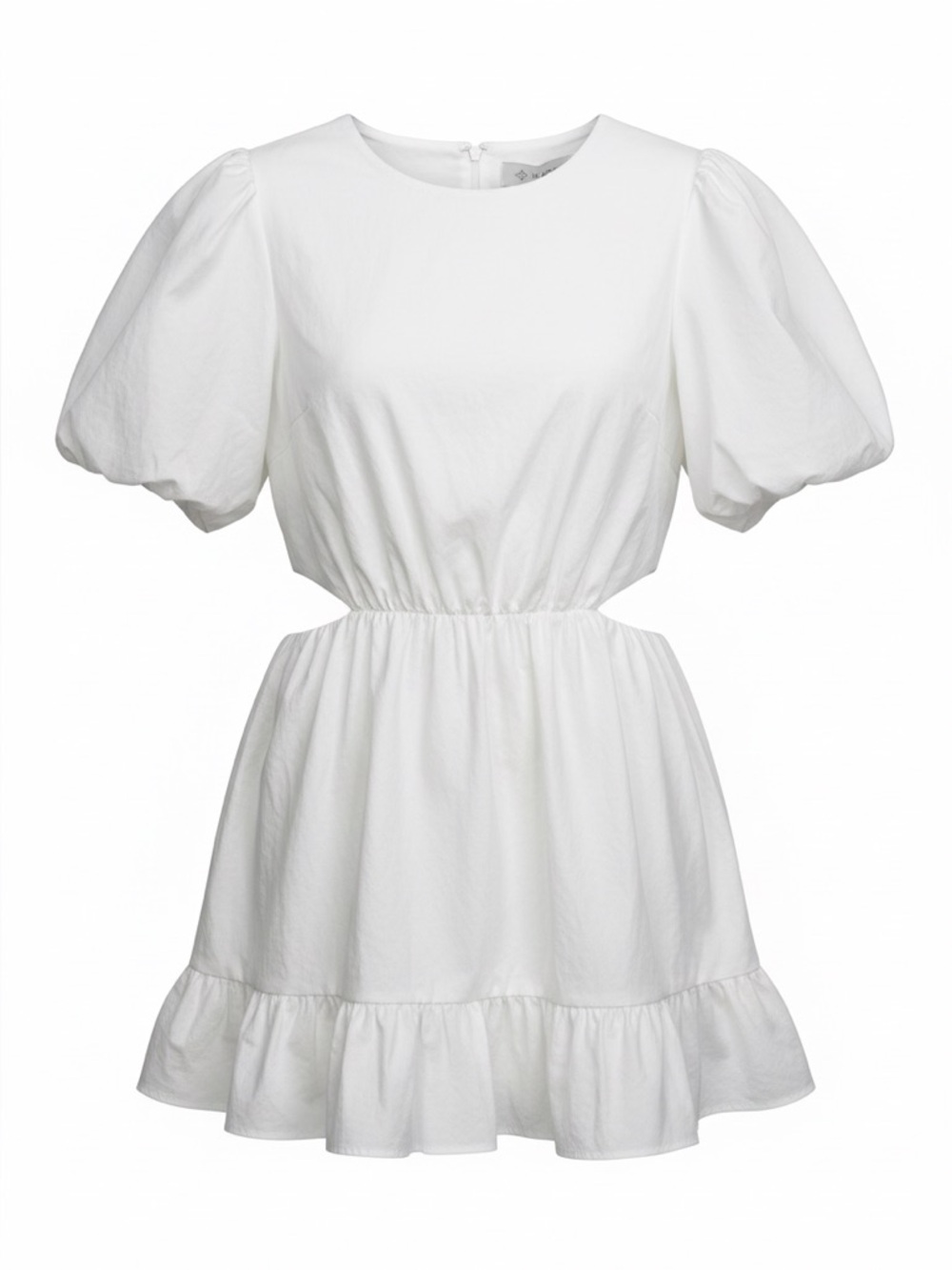 Wayf White Cutout Puff-Sleeve Summer Dress XL Graduation Dress